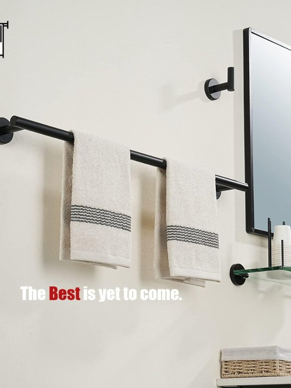 JQK Black Towel Bar, 27 Inch 304 Stainless Steel Thicken 0.8mm Towel Rack